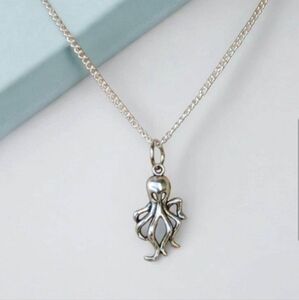 Silver Octopus Necklace Nautical Gift for Her - Handmade Jewelry by Mich…